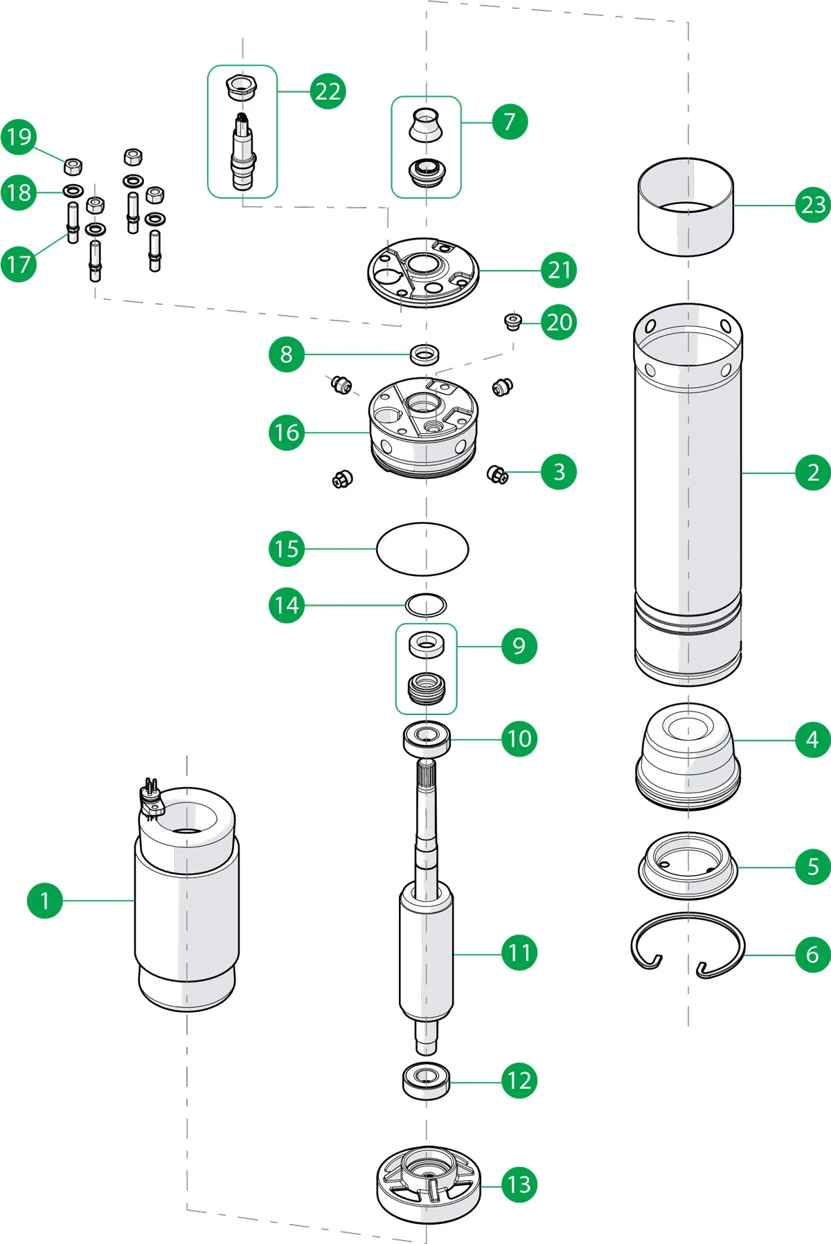 Piezas de repuestos para motores sumersibles 4'' pulgadas: image
