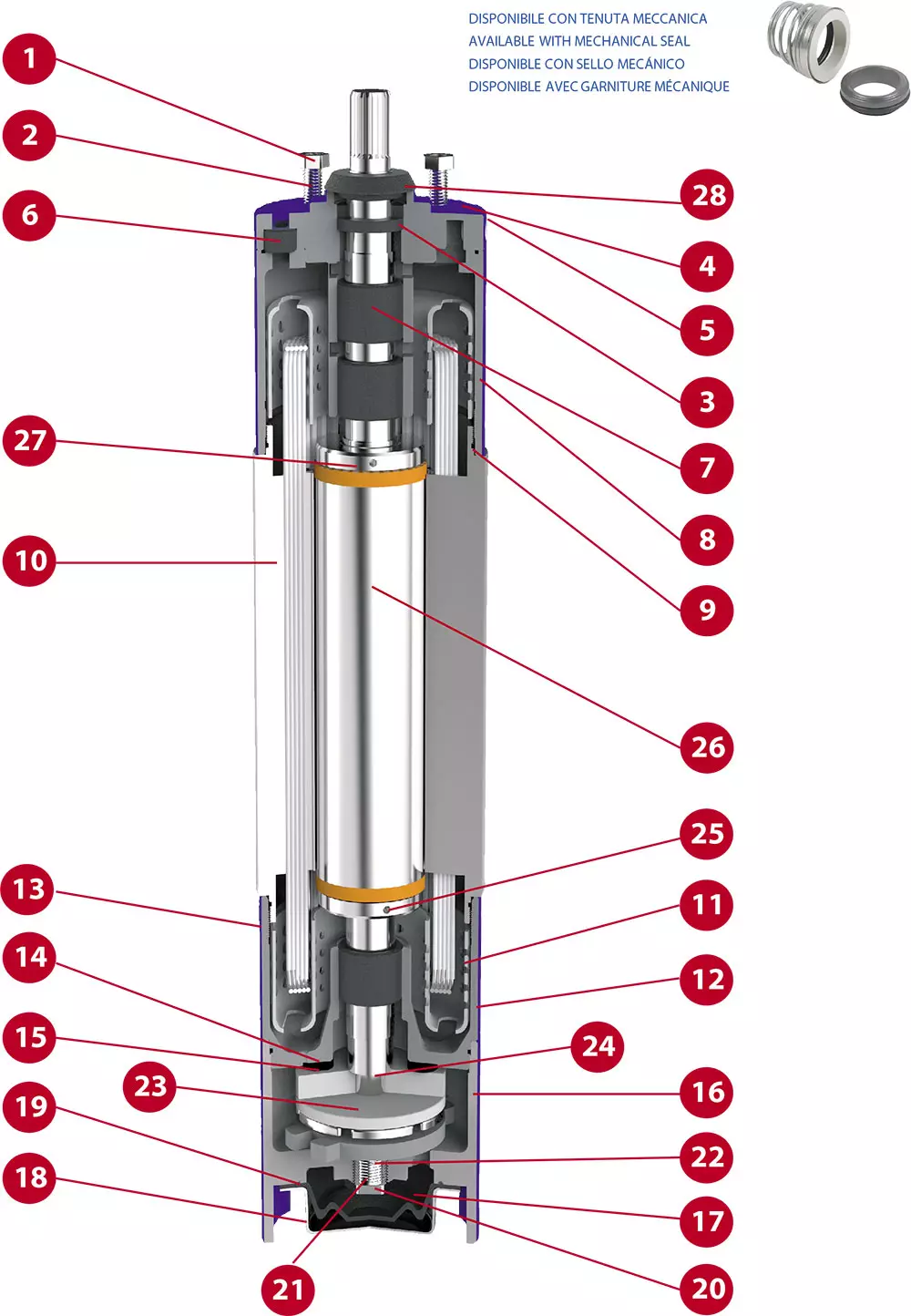 Piezas de repuestos para motores sumersibles 4'' pulgadas: imagen